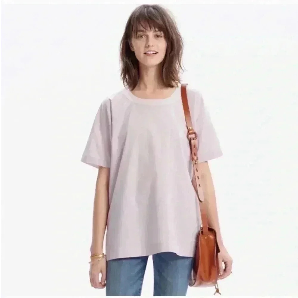 Madewell Silk Back Pocket Tee Shirt Top Sz S